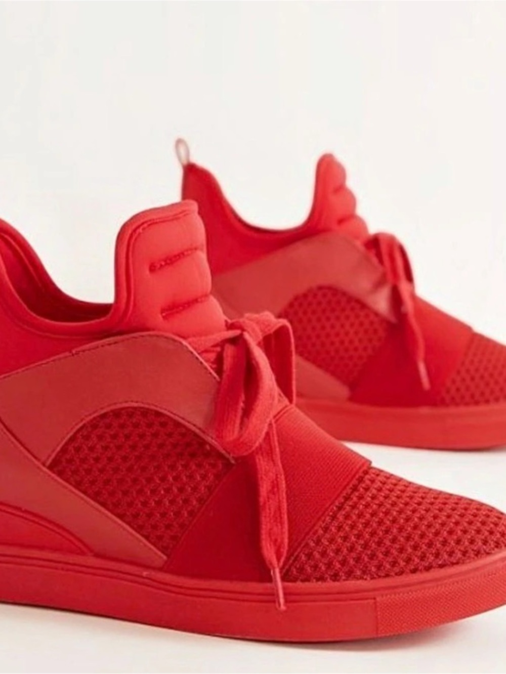 Steve Madden Red High-Top Sneakers Like New